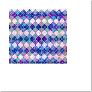 Holographic Argyle Pattern Posters and Art